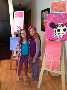 Artists getting ready for show